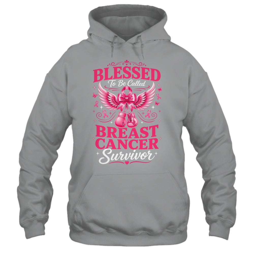 Blessed To Be Called Breast Cancer Survivor Pink Ribbon Shirt & Hoodie | siriusteestore