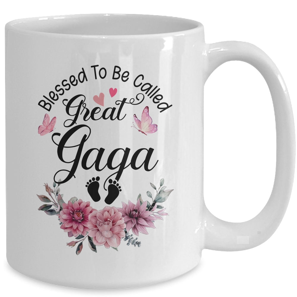 Blessed To Be Called Gaga Floral Gaga Mothers Day Mug | siriusteestore