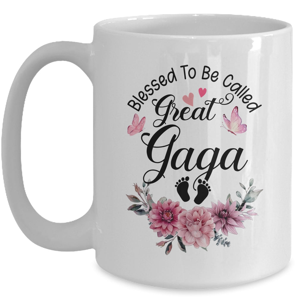 Blessed To Be Called Gaga Floral Gaga Mothers Day Mug | siriusteestore