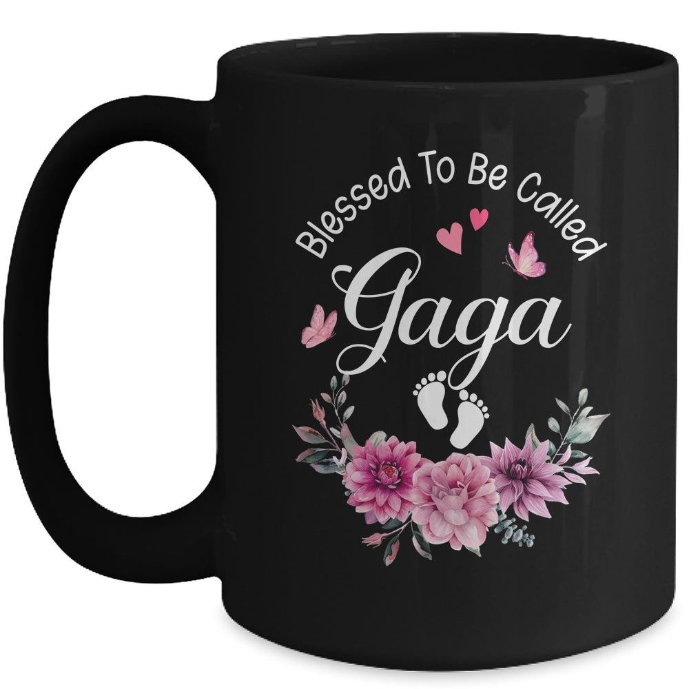 Blessed To Be Called Gaga Women Floral Decor Gaga Mug | siriusteestore