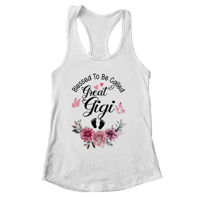 Blessed To Be Called Gigi Floral Gigi Mothers Day Shirt & Tank Top | siriusteestore