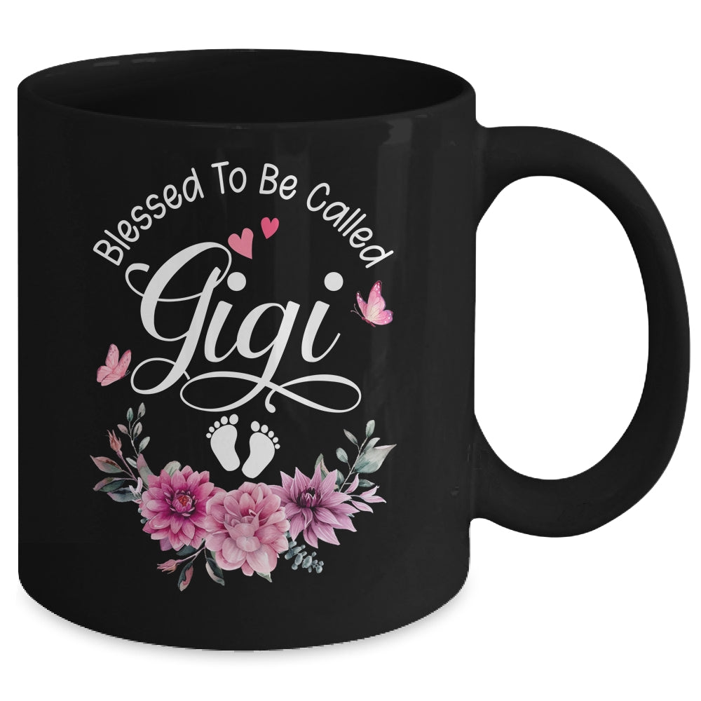 Blessed To Be Called Gigi Women Floral Decor Gigi Mug | siriusteestore