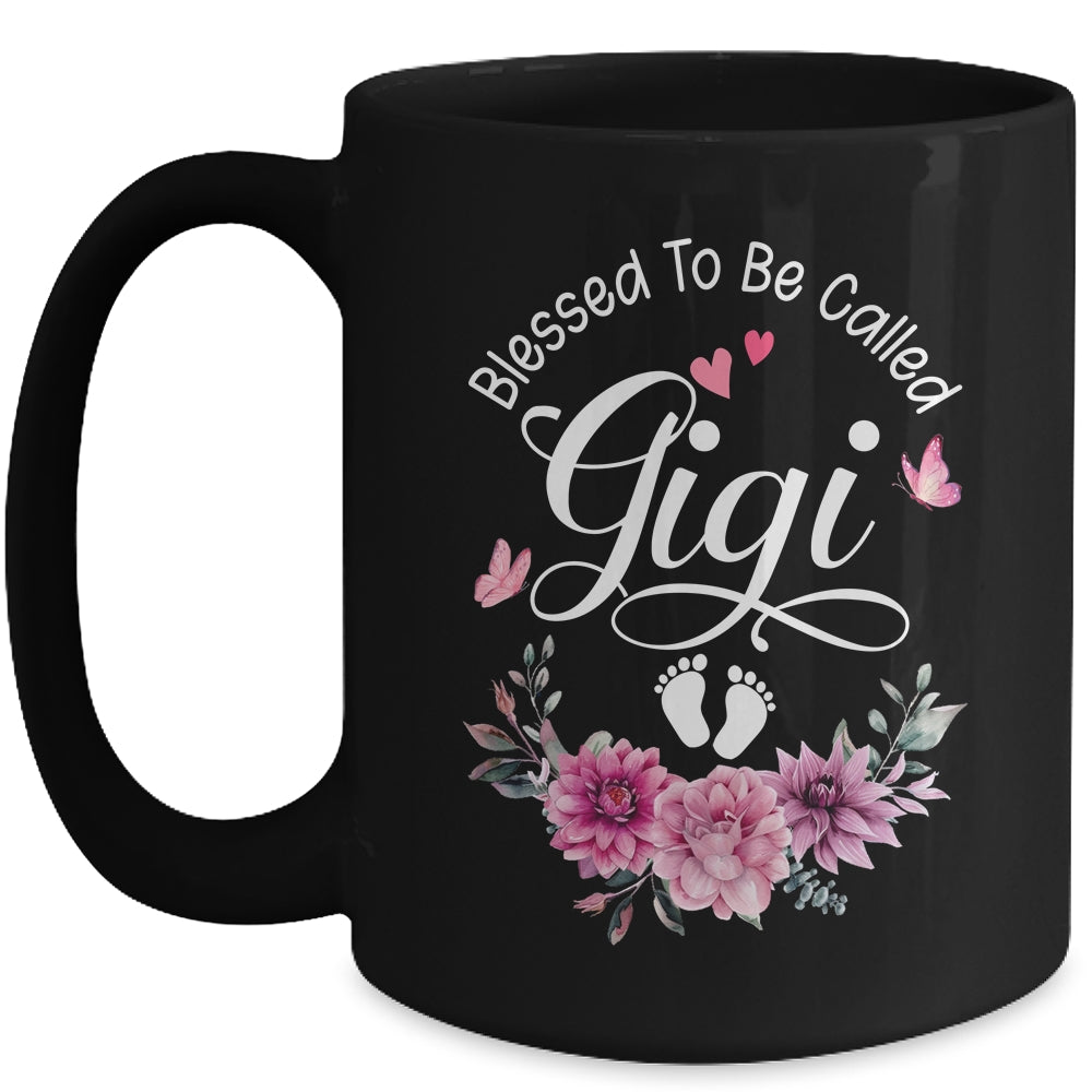 Blessed To Be Called Gigi Women Floral Decor Gigi Mug | siriusteestore