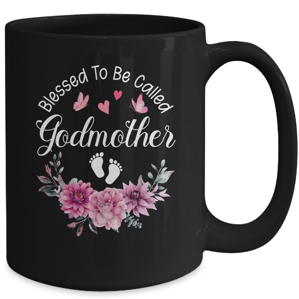 Blessed To Be Called Godmother Women Floral Decor Godmother Mug | siriusteestore