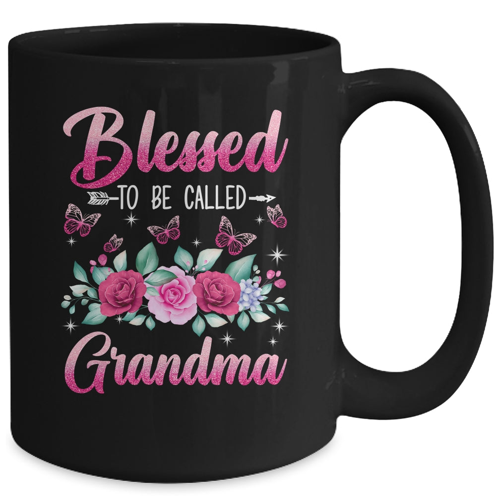 Blessed To Be Called Grandma Mothers Day Birthday Rose Butterfly Mug | siriusteestore