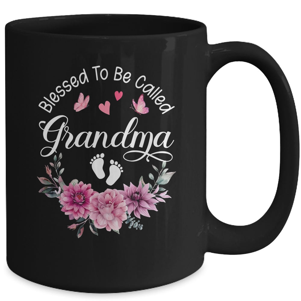 Blessed To Be Called Grandma Women Floral Decor Grandma Mug | siriusteestore