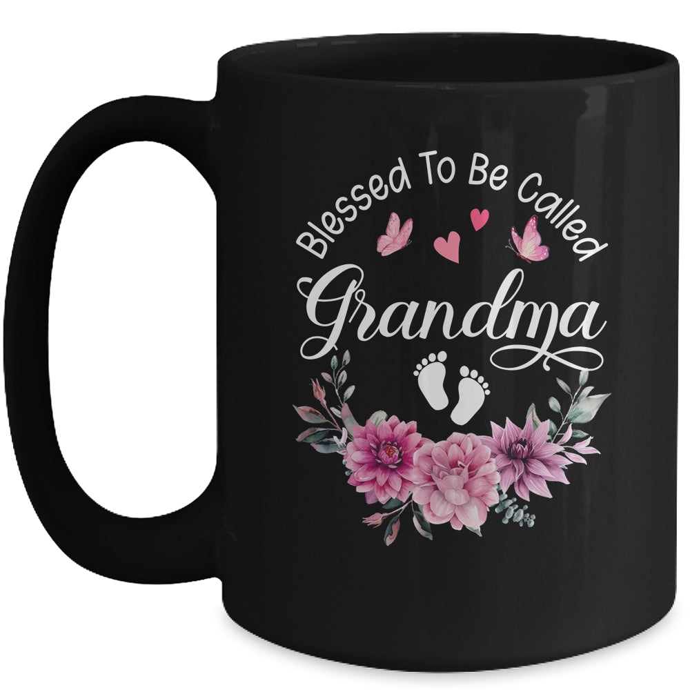 Blessed To Be Called Grandma Women Floral Decor Grandma Mug | siriusteestore
