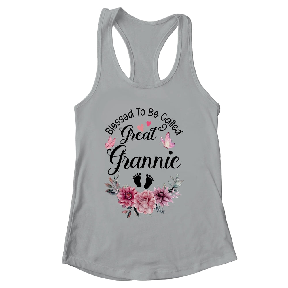 Blessed To Be Called Grannie Floral Grannie Mothers Day Shirt & Tank Top | siriusteestore