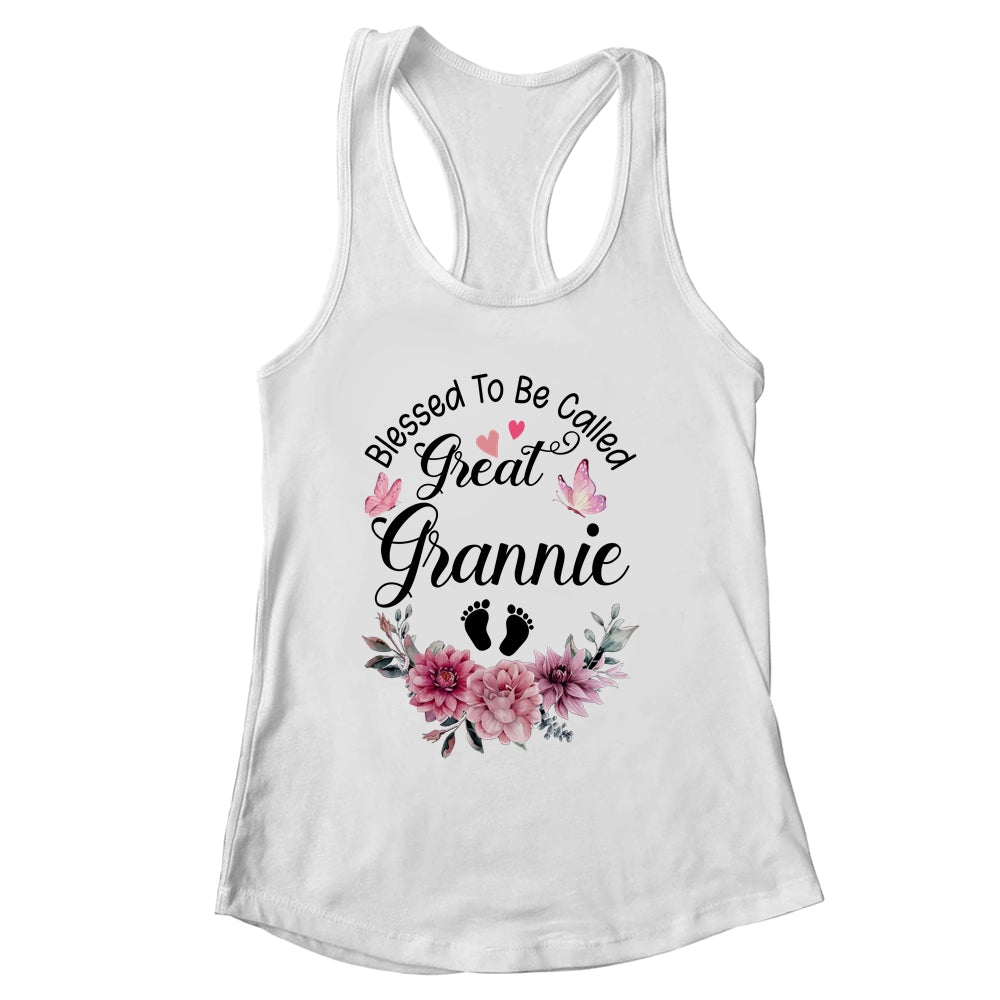 Blessed To Be Called Grannie Floral Grannie Mothers Day Shirt & Tank Top | siriusteestore