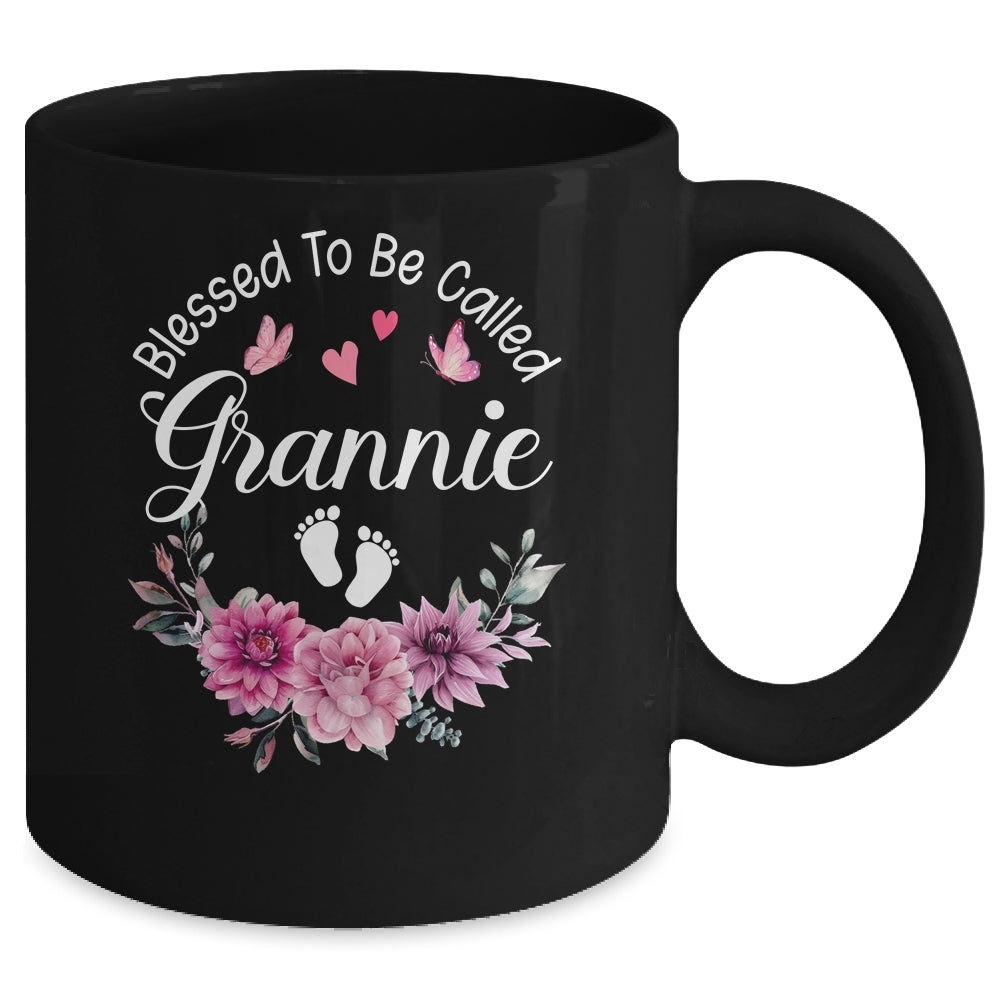 Blessed To Be Called Grannie Women Floral Decor Grannie Mug | siriusteestore