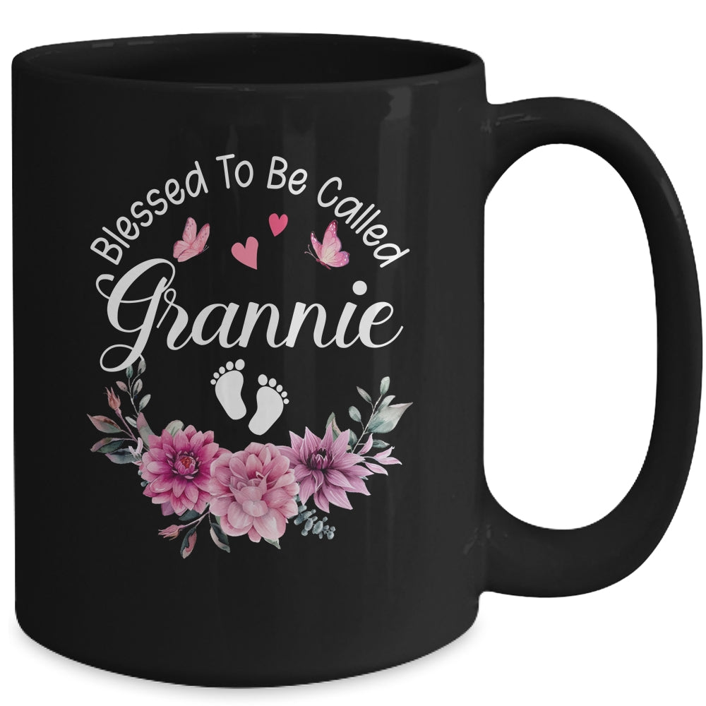 Blessed To Be Called Grannie Women Floral Decor Grannie Mug | siriusteestore
