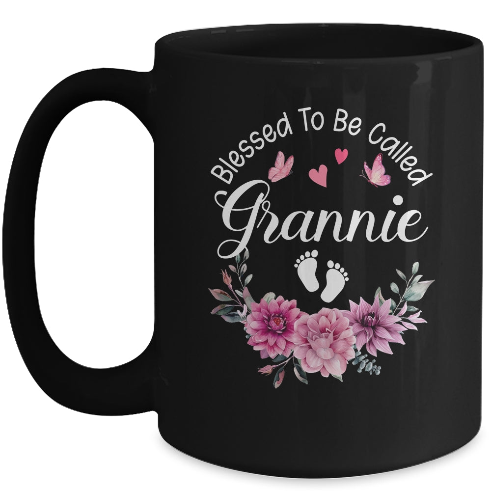 Blessed To Be Called Grannie Women Floral Decor Grannie Mug | siriusteestore