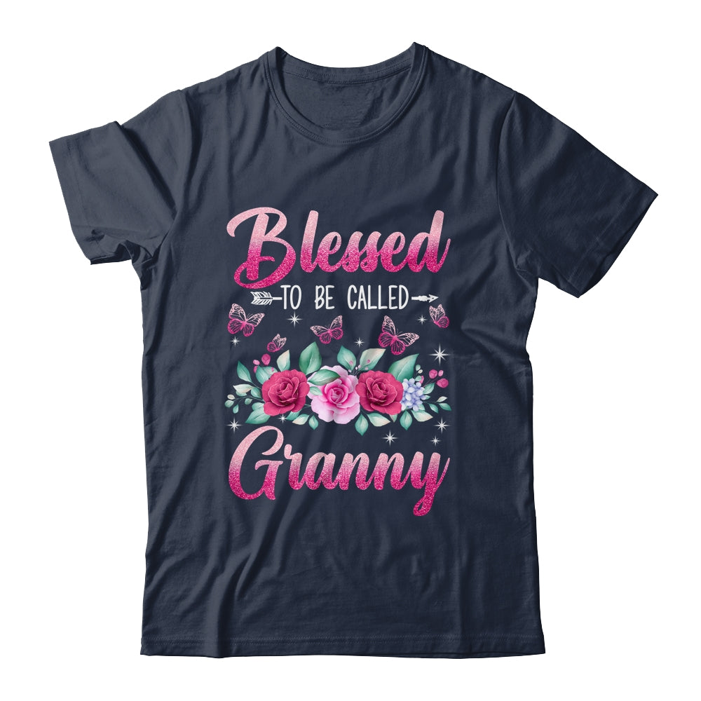 Blessed To Be Called Granny Mothers Day Birthday Rose Butterfly Shirt & Tank Top | siriusteestore