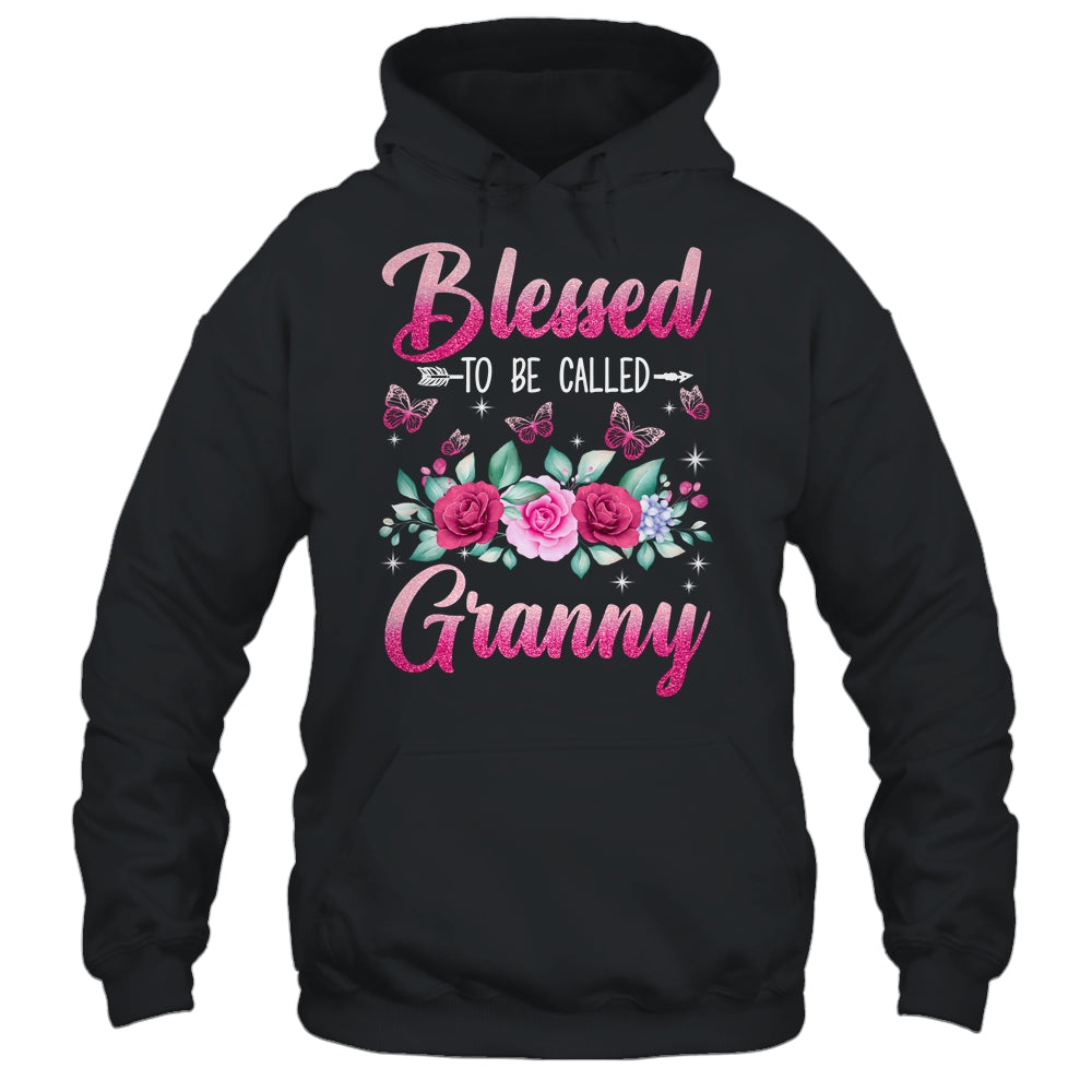Blessed To Be Called Granny Mothers Day Birthday Rose Butterfly Shirt & Tank Top | siriusteestore