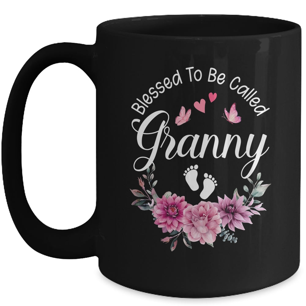 Blessed To Be Called Granny Women Floral Decor Granny Mug | siriusteestore
