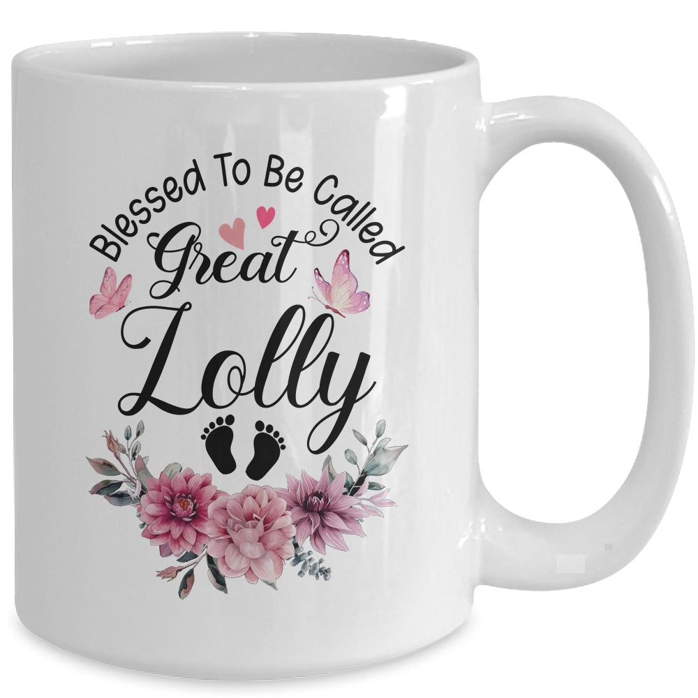 Blessed To Be Called Lolly Floral Lolly Mothers Day Mug | siriusteestore