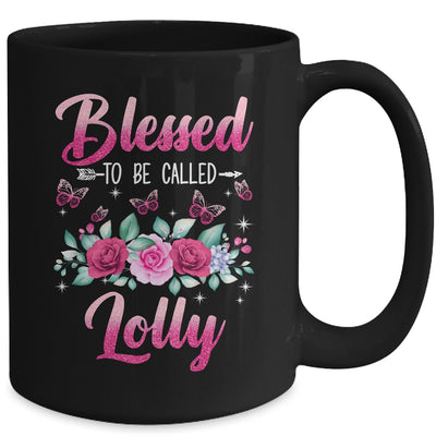 Blessed To Be Called Lolly Mothers Day Birthday Rose Butterfly Mug | siriusteestore
