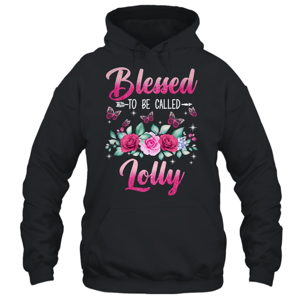 Blessed To Be Called Lolly Mothers Day Birthday Rose Butterfly Shirt & Tank Top | siriusteestore