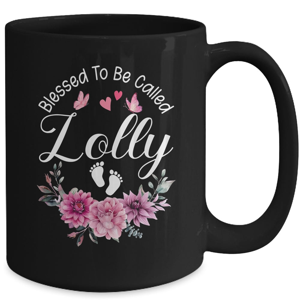 Blessed To Be Called Lolly Women Floral Decor Lolly Mug | siriusteestore
