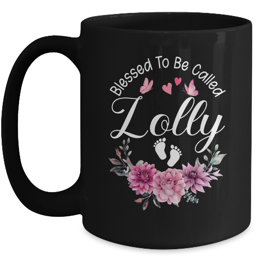 Blessed To Be Called Lolly Women Floral Decor Lolly Mug | siriusteestore