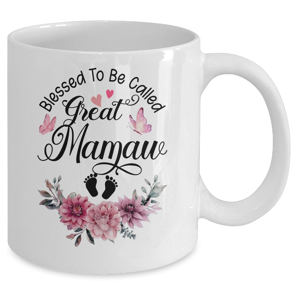 Blessed To Be Called Mamaw Floral Mamaw Mothers Day Mug | siriusteestore