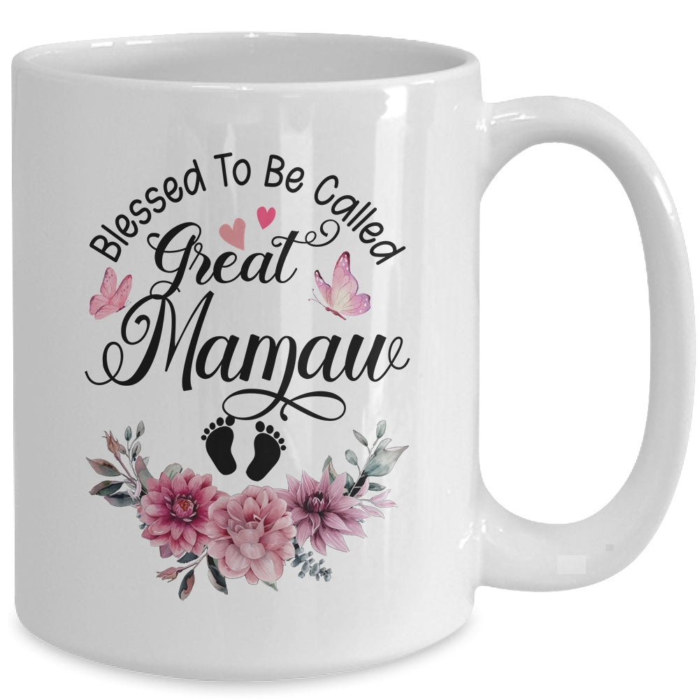Blessed To Be Called Mamaw Floral Mamaw Mothers Day Mug | siriusteestore