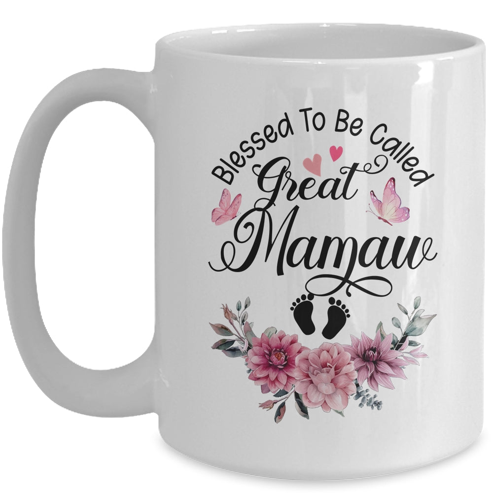 Blessed To Be Called Mamaw Floral Mamaw Mothers Day Mug | siriusteestore