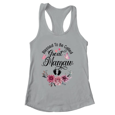 Blessed To Be Called Mamaw Floral Mamaw Mothers Day Shirt & Tank Top | siriusteestore