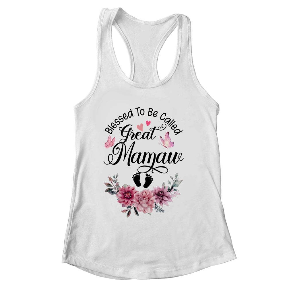 Blessed To Be Called Mamaw Floral Mamaw Mothers Day Shirt & Tank Top | siriusteestore