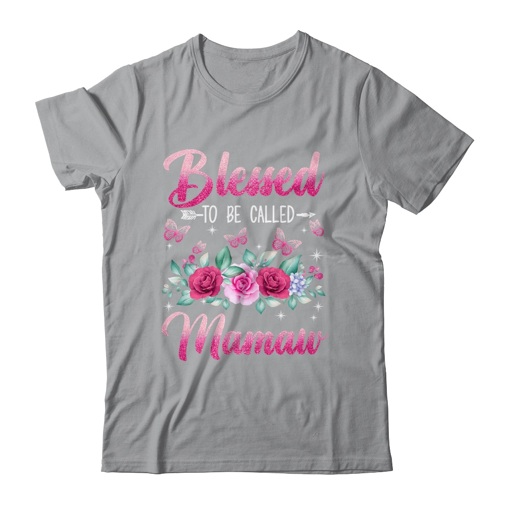 Blessed To Be Called Mamaw Mothers Day Birthday Rose Butterfly Shirt & Tank Top | siriusteestore