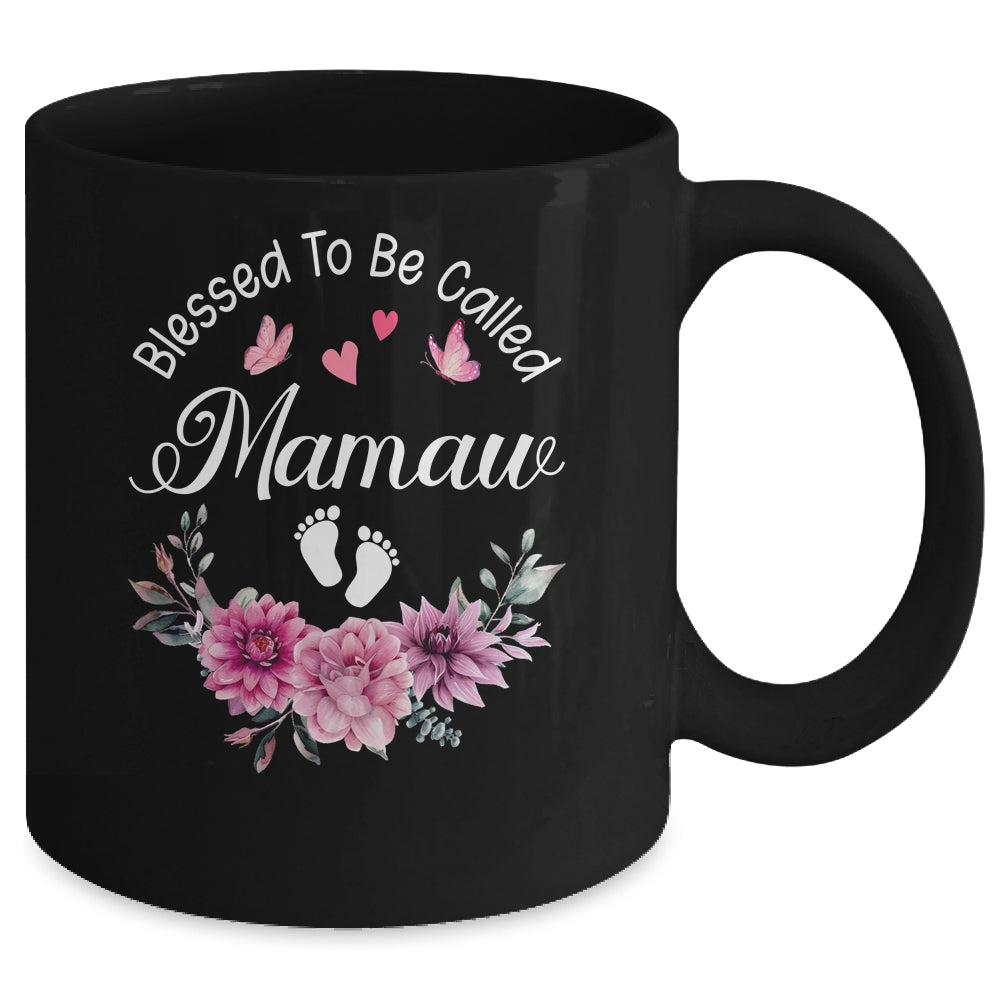 Blessed To Be Called Mamaw Women Floral Decor Mamaw Mug | siriusteestore