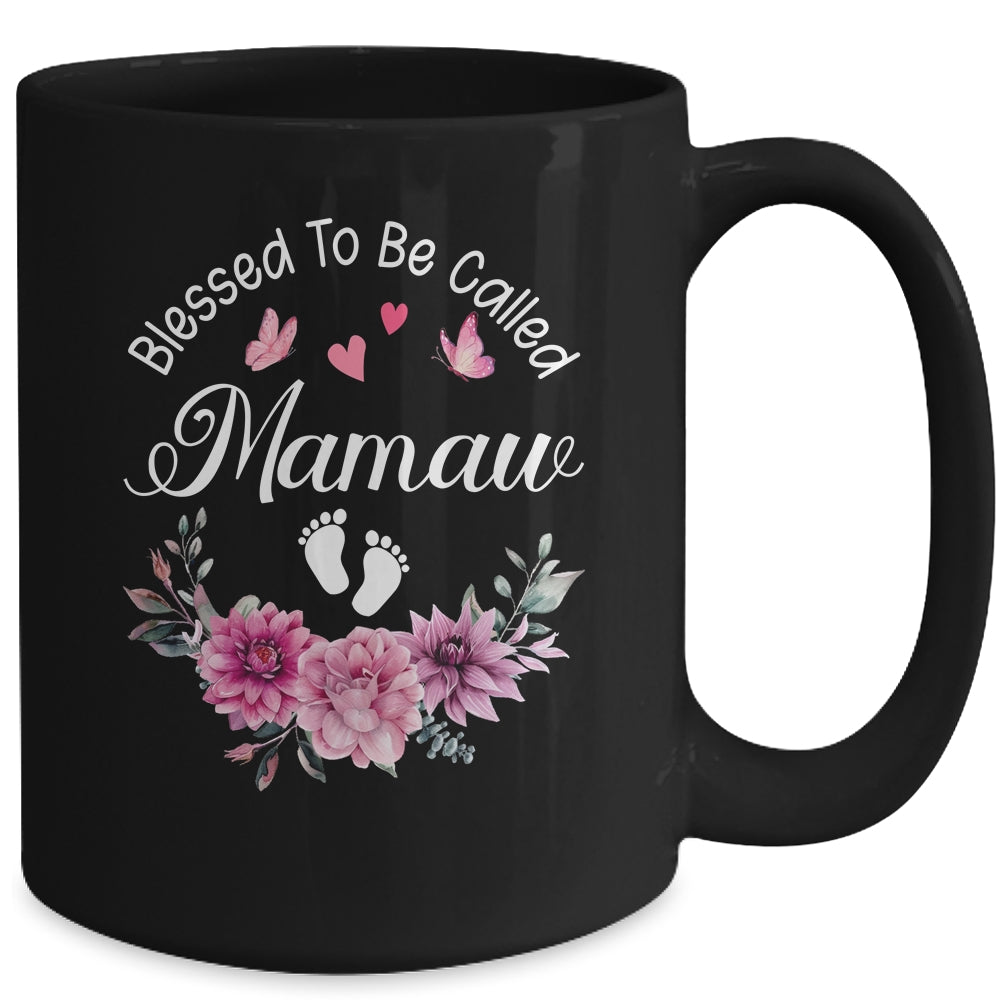 Blessed To Be Called Mamaw Women Floral Decor Mamaw Mug | siriusteestore
