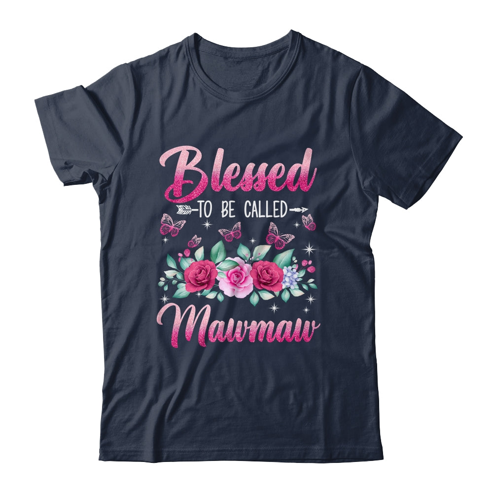 Blessed To Be Called Mawmaw Mothers Day Birthday Rose Butterfly Shirt & Tank Top | siriusteestore