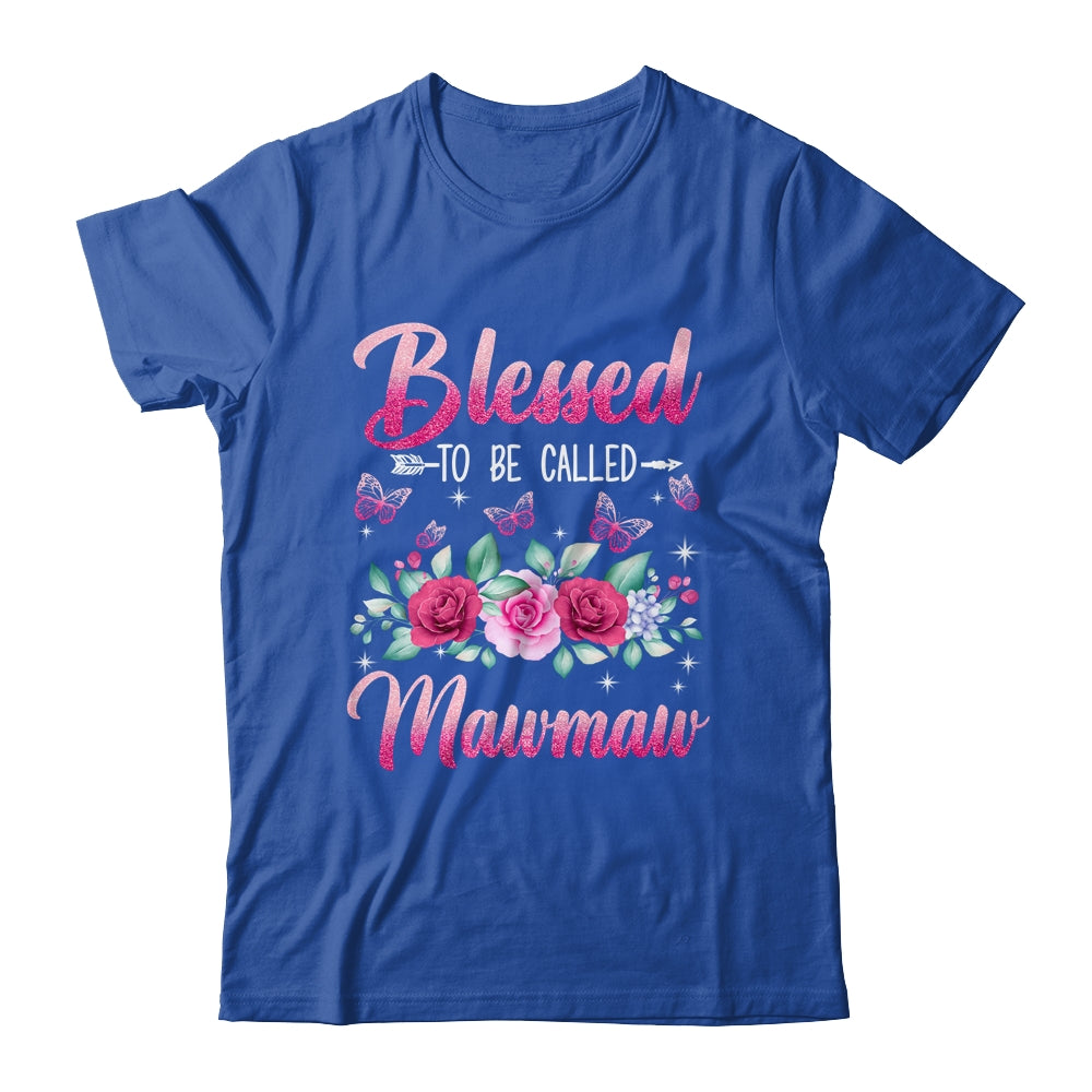 Blessed To Be Called Mawmaw Mothers Day Birthday Rose Butterfly Shirt & Tank Top | siriusteestore