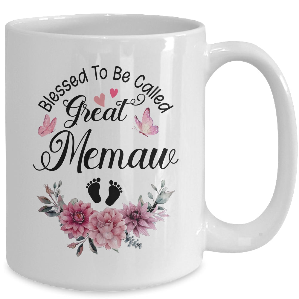 Blessed To Be Called Memaw Floral Memaw Mothers Day Mug | siriusteestore