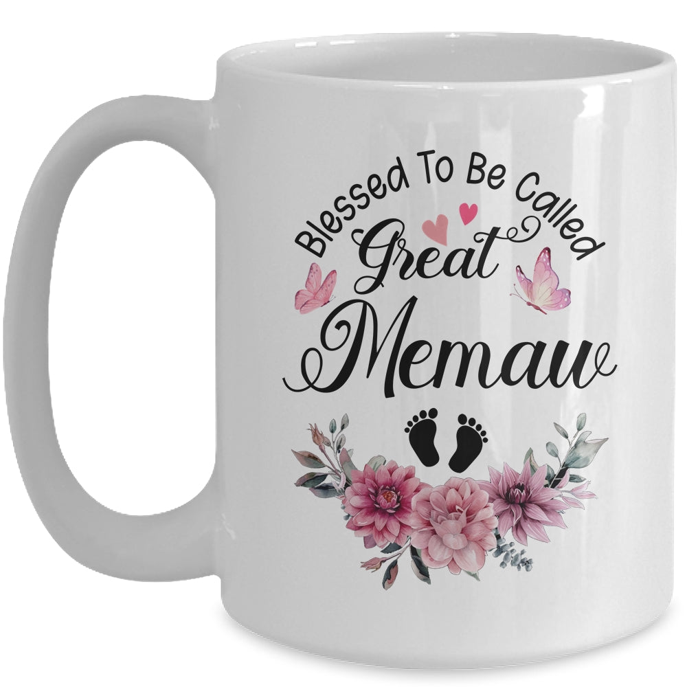 Blessed To Be Called Memaw Floral Memaw Mothers Day Mug | siriusteestore
