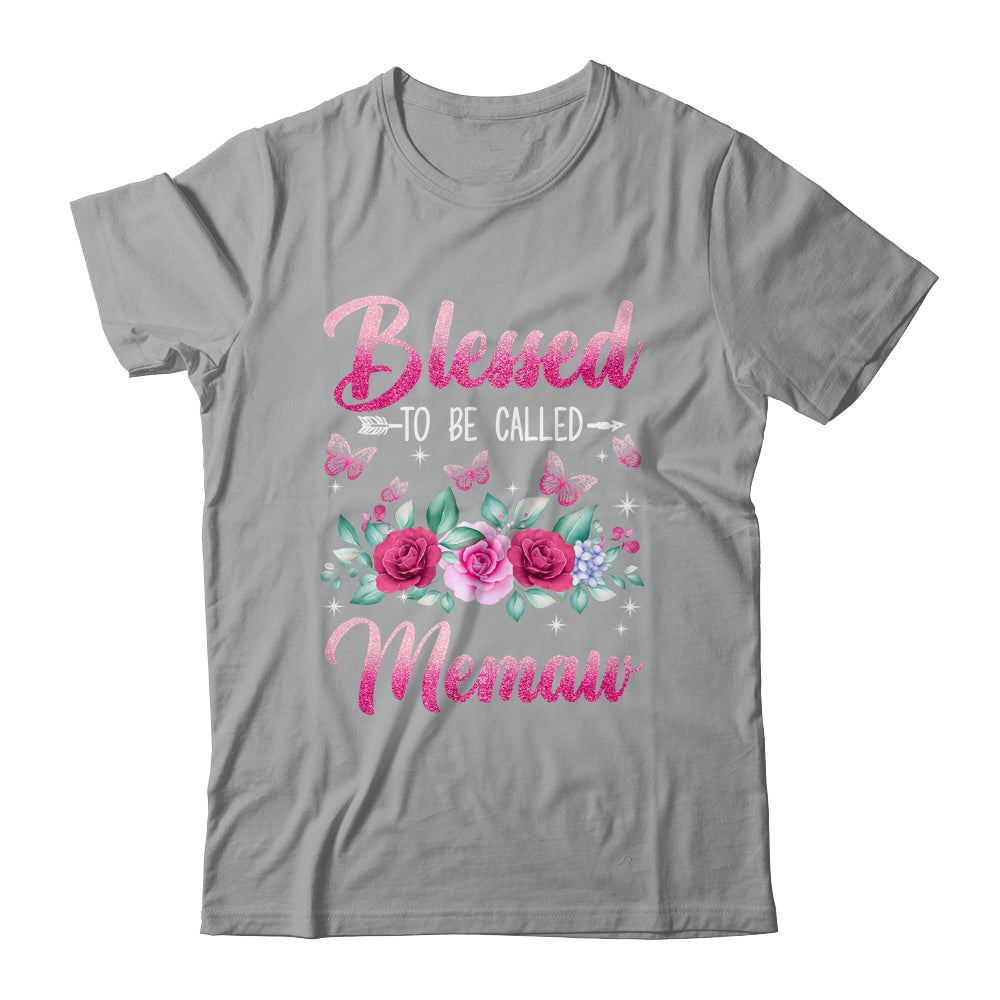 Blessed To Be Called Memaw Mothers Day Birthday Rose Butterfly Shirt & Tank Top | siriusteestore