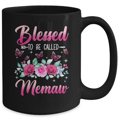 Blessed To Be Called Memaw Mothers Day Birthday Rose Butterfly Mug | siriusteestore