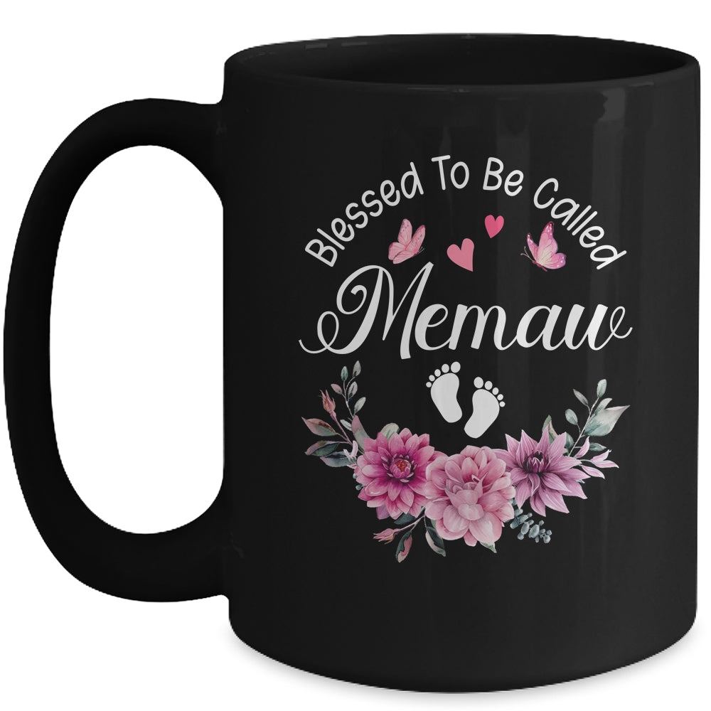 Blessed To Be Called Memaw Women Floral Decor Memaw Mug | siriusteestore