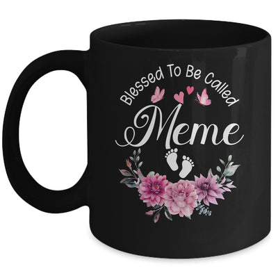 Blessed To Be Called Meme Women Floral Decor Meme Mug | siriusteestore