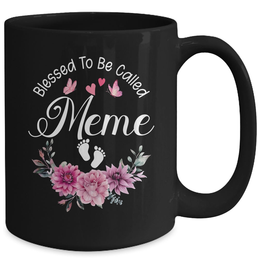 Blessed To Be Called Meme Women Floral Decor Meme Mug | siriusteestore