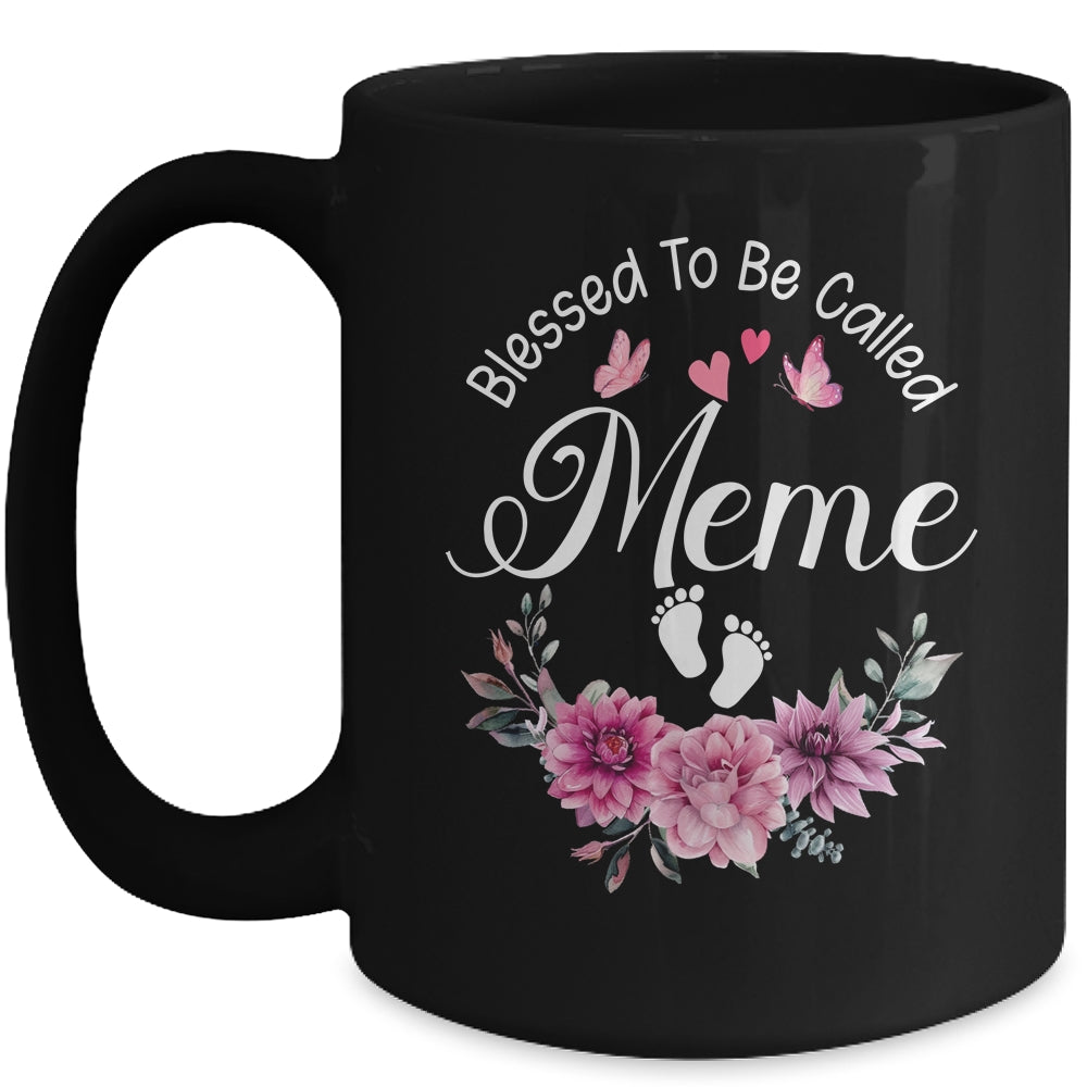 Blessed To Be Called Meme Women Floral Decor Meme Mug | siriusteestore