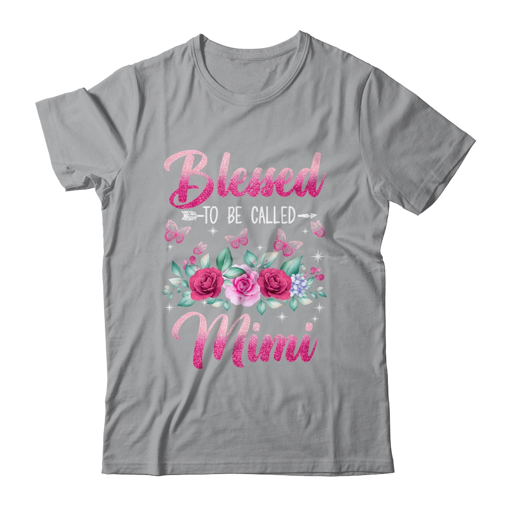 Blessed To Be Called Mimi Mothers Day Birthday Rose Butterfly Shirt & Tank Top | siriusteestore