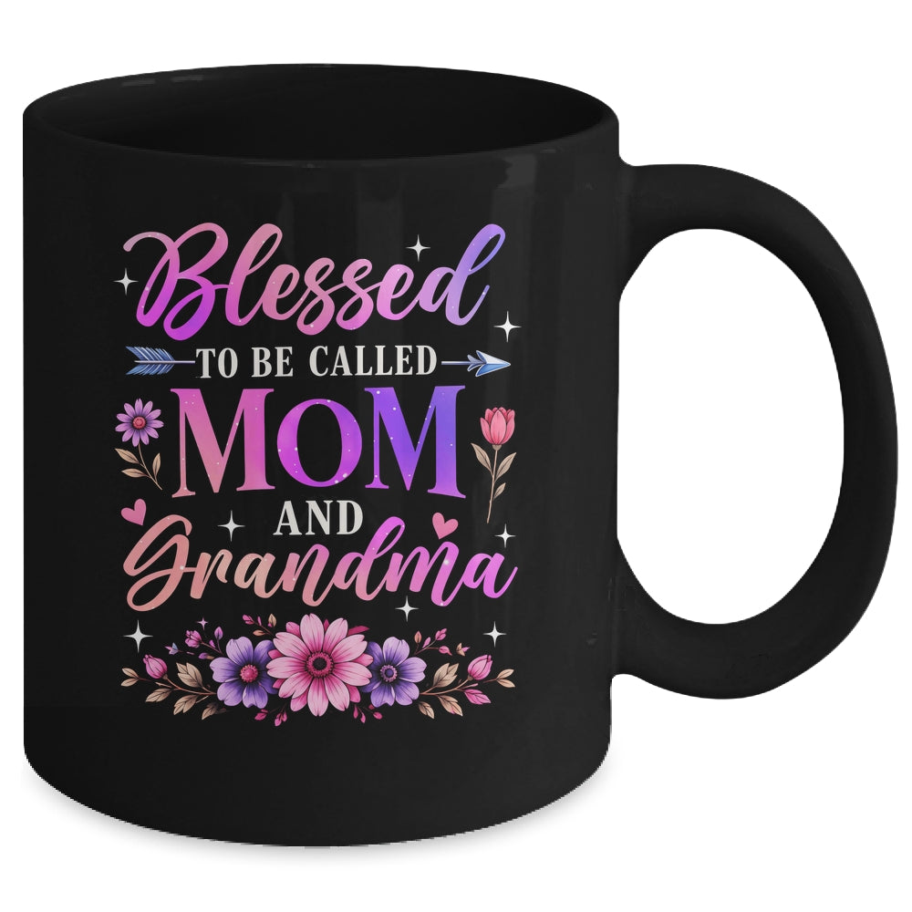Blessed To Be Called Mom And Grandma Floral Grandmother Mom Mug | siriusteestore