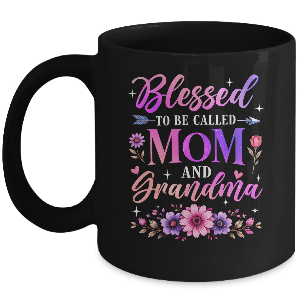 Blessed To Be Called Mom And Grandma Floral Grandmother Mom Mug | siriusteestore