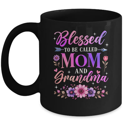 Blessed To Be Called Mom And Grandma Floral Grandmother Mom Mug | siriusteestore