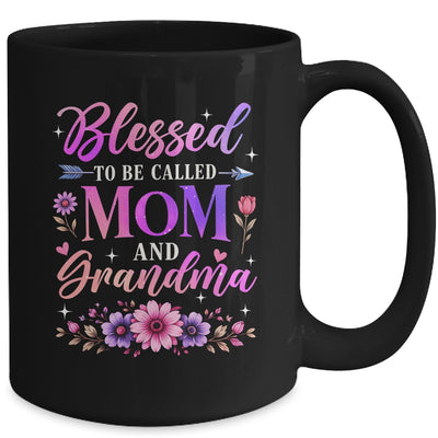 Blessed To Be Called Mom And Grandma Floral Grandmother Mom Mug | siriusteestore