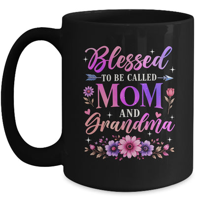 Blessed To Be Called Mom And Grandma Floral Grandmother Mom Mug | siriusteestore