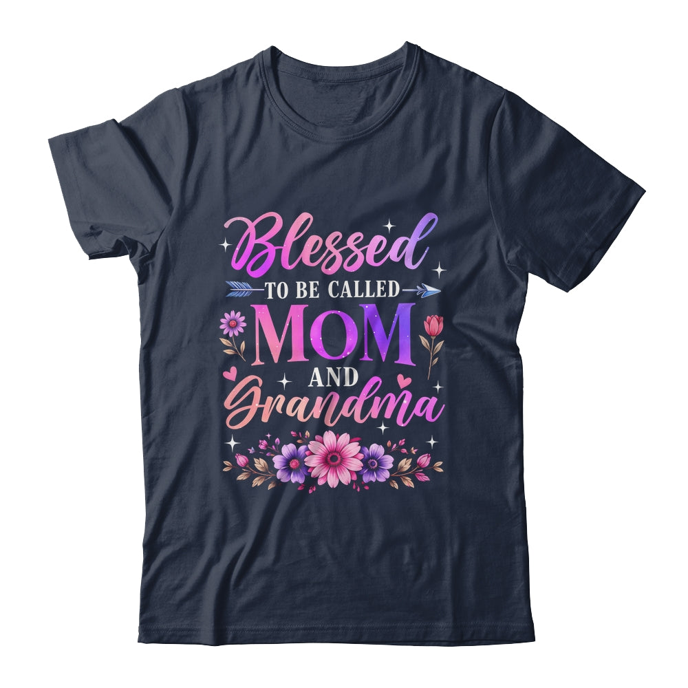 Blessed To Be Called Mom And Grandma Floral Grandmother Mom Shirt & Tank Top | siriusteestore