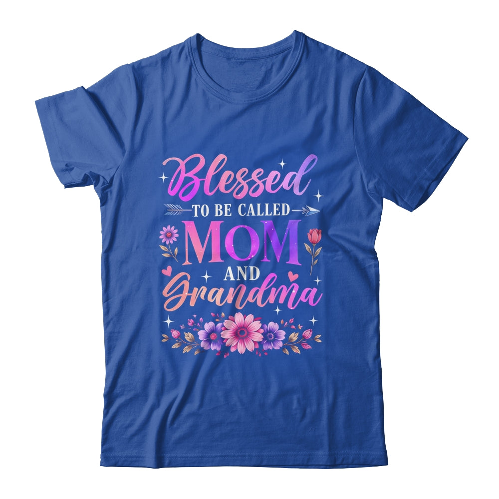 Blessed To Be Called Mom And Grandma Floral Grandmother Mom Shirt & Tank Top | siriusteestore
